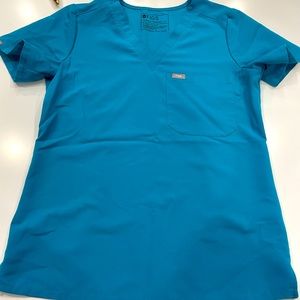 Figs Catarina scrub top TEAL small